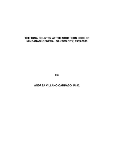 The Tuna Country at the Southern Edge of Mindanao: General Santos City, 1939–2000