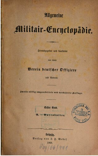 Allgemeine Militair-Encyclopedie [Militär-Enzyklopädie]