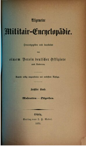 Allgemeine Militair-Encyclopedie [Militär-Enzyklopädie]