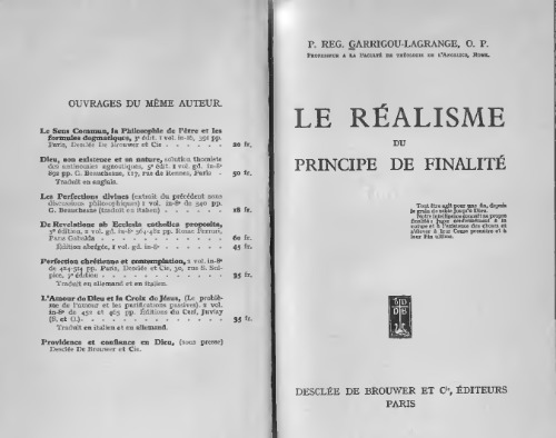 Le Realisme du Principe de Finalite