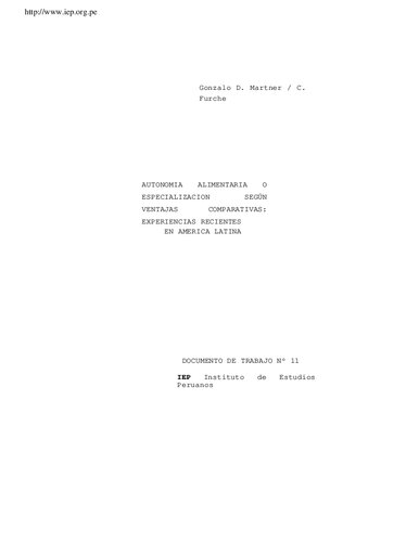 Autonomía alimentaria o especialización según ventajas comparativas. Experiencias recientes en América Latina
