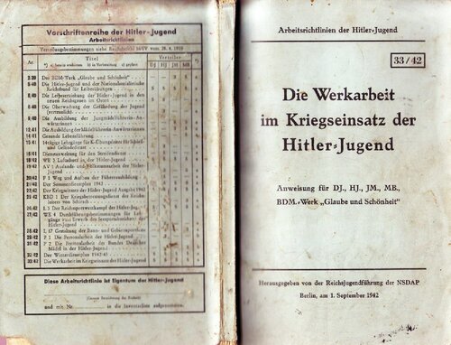 Reichsjugendfuehrung - Arbeitsrichtlinien der Hitlerjugend 1933-1942 (1942, 89 S., Scan)