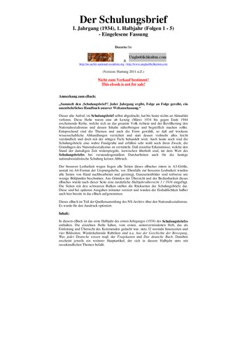 Reichsschulungsamt - Der Schulungsbrief - 1. Jahrgang - Folgen 1-5 (1934, 190 S., Scan, Fraktur)