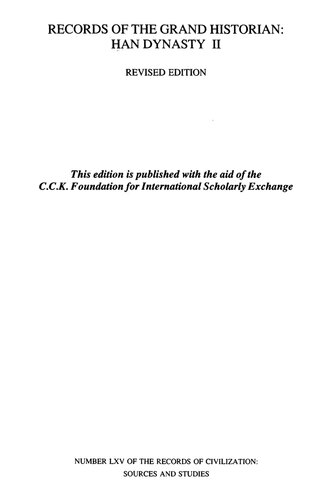 Records of the Grand Historian: Han Dynasty II