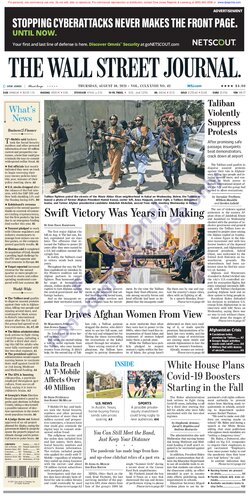 Wall Street Journal 
 Wall Street Journal Thursday August 19, 2021 
  7890863141