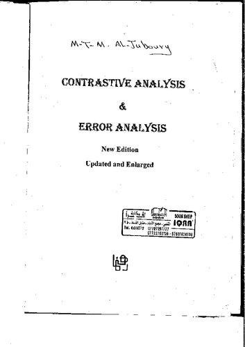 contrastive Analysis, Error Analysis