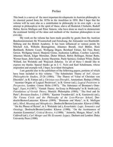 Austrian philosophy : the legacy of Franz Brentano