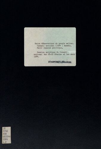 Session politique du Conseil national des 28-29 février et 1er mars 1984: rapport politique général. Annexes