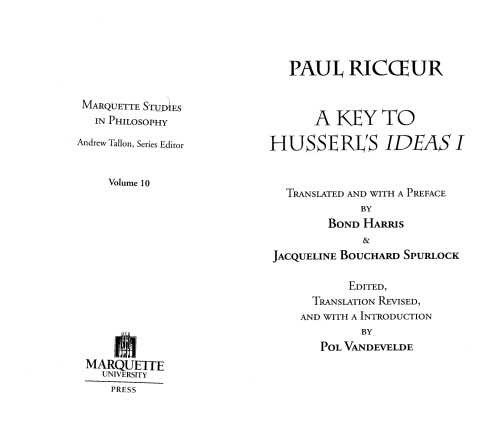 A Key to Husserl's Ideas I