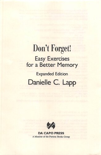 Don't Forget! Easy Exercises for a Better Memory