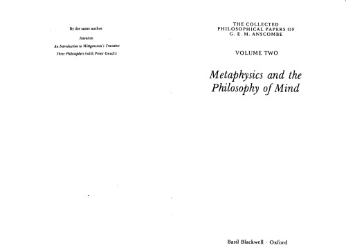 Metaphysics and the Philosophy of Mind: 2 ()