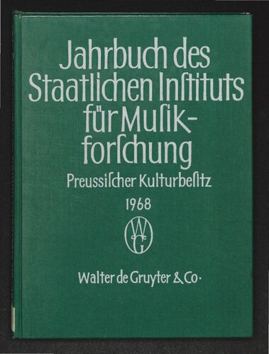 Jahrbuch des Staatlichen Instituts für Musikforschung Preußischer Kulturbesitz: 1968