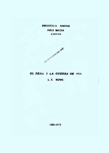 El Peru y la guerra de 1914