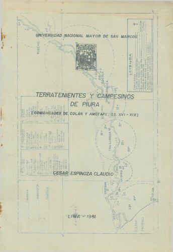 Terratenientes y campesinos en Piura, ss. XVI-XIX: (comunidades de Colán y Amotape)