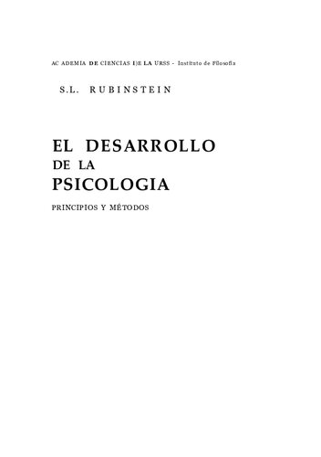 El desarrollo de la psicologia: principios y métodos