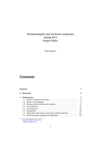 Semimartingales and stochastic integration
