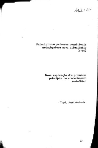 Nova explicação dos primeiros princípios do conhecimento metafísico