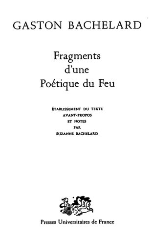 Fragments d’une poétique du feu