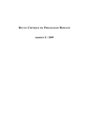 Revue critique de philologie romane - Volume 10