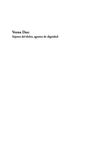Veena Das: Sujetos del dolor, agentes de dignidad