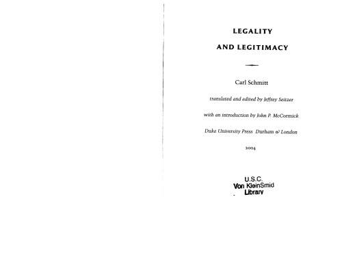 Legality and Legitimacy
