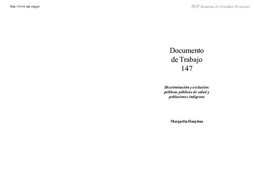 Discriminación y exclusión: políticas públicas de salud y poblaciones indígenas