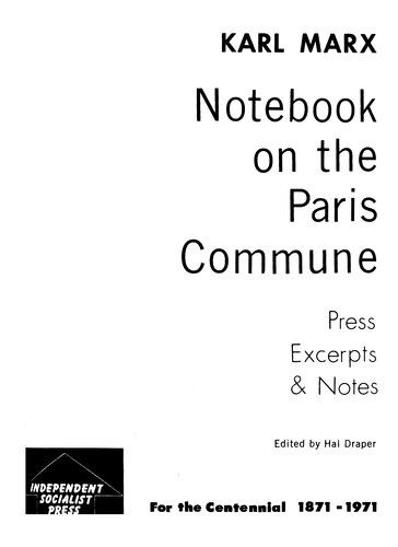 Note book on the Paris Commune