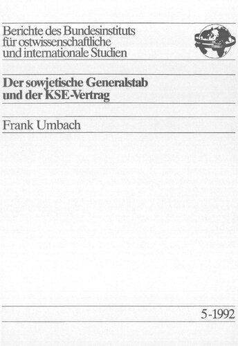 Der sowjetische Generalstab und der KSE-Vertrag
