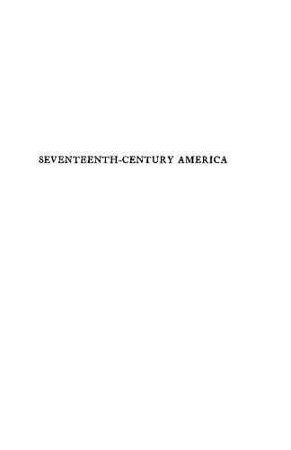 Seventeenth-Century America: Essays in Colonial History