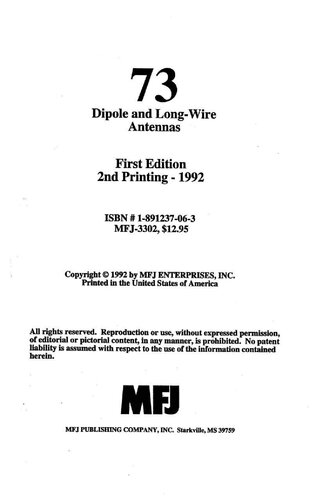 73 DIPOLE AND LONG-WIRE ANTENNAS