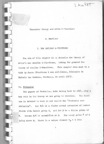 Character theory and Artin L-functions