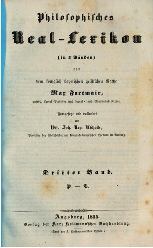 Philosophisches Real-Lexikon (in vier Bänden)