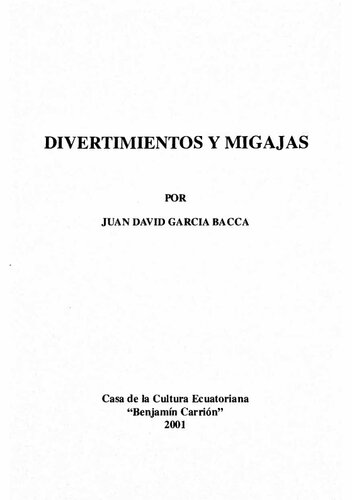 Divertimientos y migajas