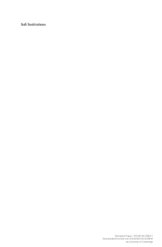 Sufi Institutions (Handbook of Oriental Studies: Section 1; The Near and Middle East)