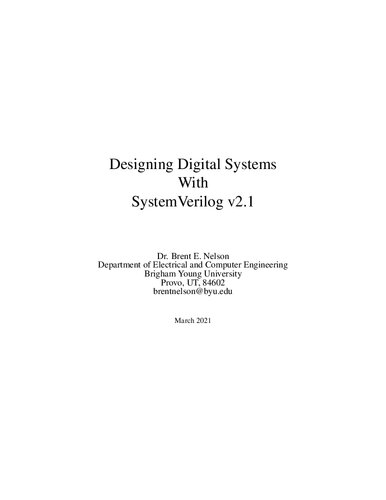 Designing Digital Systems With SystemVerilog (v2.1)