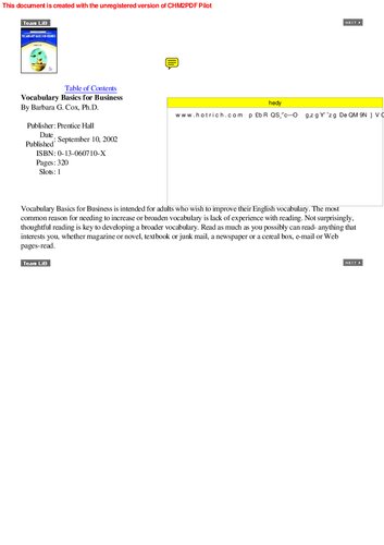 Vocabulary Basics for Business