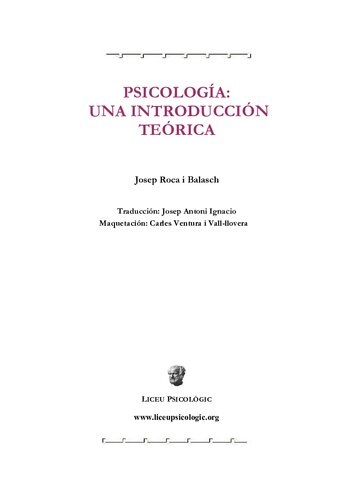 Psicología: Una introducción teórica