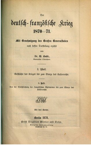 Von der Einschließung der französischen Rheinarmee bis zum Sturze des Kaiserreiches