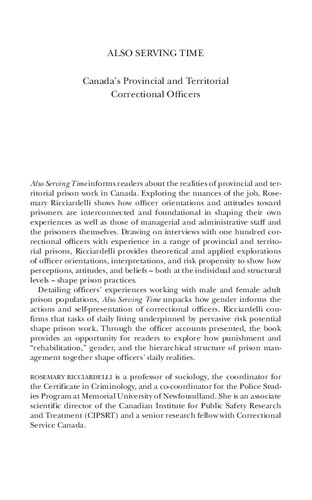 Also Serving Time: Canada's Provincial and Territorial Correctional Officers