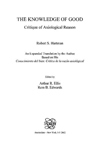 The knowledge of good: critique of axiological reason