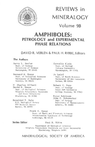 Amphiboles: Petrology and Experimental Phase Relations