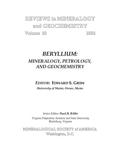 Beryllium - Mineralogy, Petrology, and Geochemistry