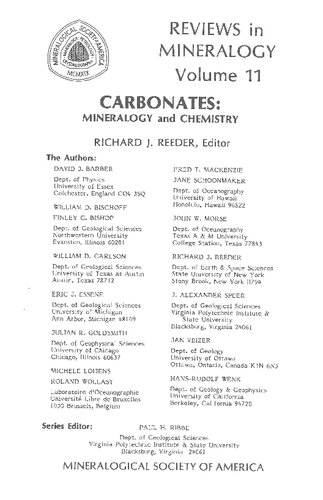 Carbonates Mineralogy and Geochemistry