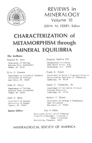 Characterization of Metamorphism Through Mineral Equilibria