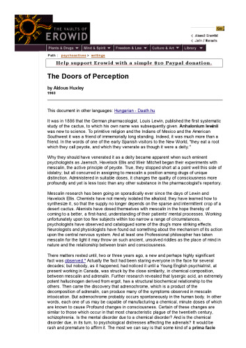 The Doors of Perception & Heaven and Hell:  Two Complete Nonfiction Works  ()