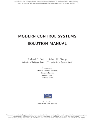 Modern Control Systems (11th Edition)
