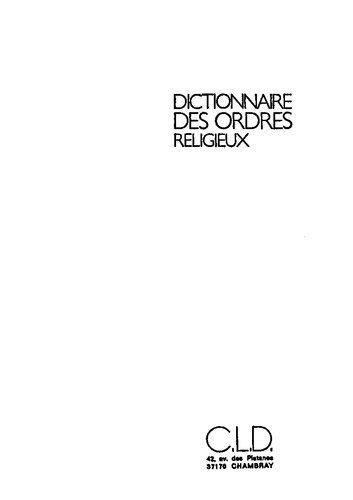 Dictionnaire des ordres religieux et des familles spirituelles
