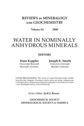 Water in Nominally Anhydrous Minerals
