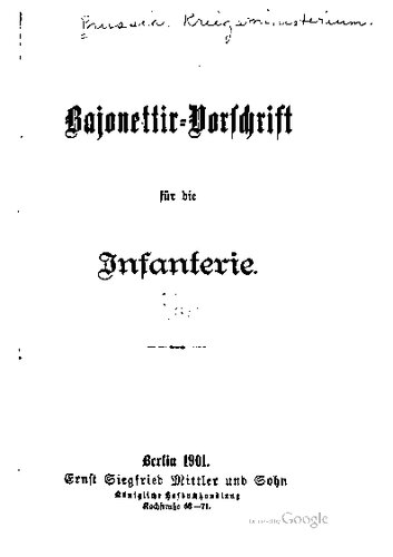 Bajonettir-Vorschrift für die Infanterie