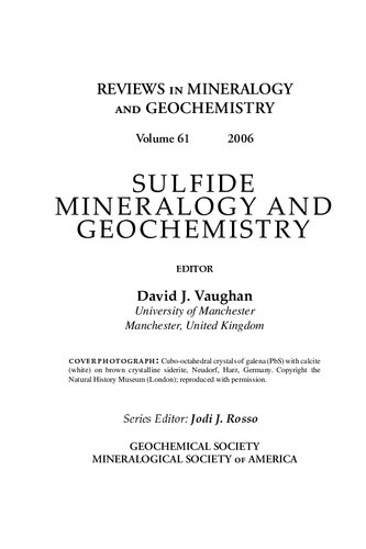 Sulfide Mineralogy and Geochemistry